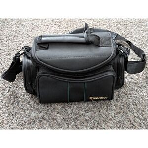 Ambico Black Padded Shoulder Strap Camera Bag Multiple Compartments 11" X 5"